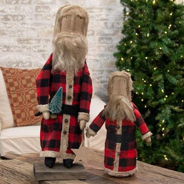 Buffalo Check Santa on Base - The Fox Decor